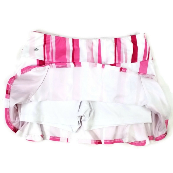 Bolle High Performance Pink White Stripe Athletic Skirt W/Shorts Womens Medium - Picture 12 of 14